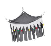 Ciieeo Small Animal Three-Sided Corner Hideout Tent for Hamster Rabbit Guinea Pig Hanging Hammock, Grey Pet Shelter for Cage Cozy Resting and Play