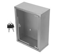 Ciieeo Small Lockable Box Stainless Steel Suggestion Box with Spacious Capacity Enhanced Security Silver Metal Wall Mounted for Educational Environment and School 10.6x8.27 Inch