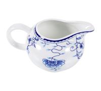Ciieeo Small Porcelain Milk Pitcher with Handle Blue and White Ceramic Creamer Jug for Coffee Latte Art Serving Milk Syrup Sauce 2.4 Inch