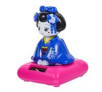 Ciieeo Solar Kimono Doll Ornament for Car Interior Shaking Head Cute Cartoon Decoration for Dashboard Compact Desktop with Vibrant Design for Auto Enthusiasts