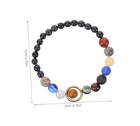 Ciieeo Solar System Beads Bracelet for Women, Universe Galaxy Hand Chain with Eight Planets, Blue Matte Star Beaded Wristband for Couples