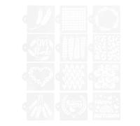 Ciieeo Sourdough Baking Accessories 12pcs Bread Flour Templates Baking Stencils Cake Decorating Tools Happy Birthday Stencil Set