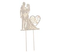 Ciieeo Sparkling Rhinestone Mr Mrs Cake Topper Heart Shaped Wedding Anniversary Engagement Decoration Lightweight Keepsake for Romantic Couple Celebration