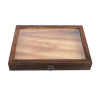 Ciieeo Specimen Display Case with Transparent Glass Lid 12.6 Inch Wooden Insect Storage Box for Butterflies Preservation and Multi-Purpose Scientific Display