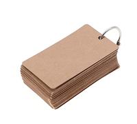 Ciieeo Stainless Steel Binder Ring Kraft Paper 50 Pages Study Cards DIY Greeting Card Paper Bookmark Note