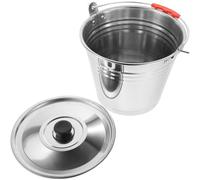 Ciieeo Stainless Steel Multi-purpose Bucket with Lid for Pasture Milk, Sturdy Rustproof 304 Material, Larger Capacity, Stable Handle, for Ranch and Hotel Use