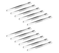 Ciieeo Stainless Steel Stamp Tweezers for Crafting and Scrapbooking for Beginners and Enthusiasts Lightweight Flat Tweezers 12pcs for Damage-Free Handling of Stamps and Stickers