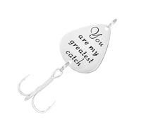Ciieeo Stainless Steel Treble Fish Hook Guitar Pick Bait Fishing Lure Outdoor Accessories 1PCS You Are My Greatest Catch Pattern for Freshwater and Saltwater Fishing
