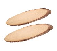 Ciieeo Stepping Stones and Safe Secure Design 2 Pcs Wood Oval for Outdoor Walkway with Textured Surface Wooden Decorative Patio Stones for Garden Path and Crafting