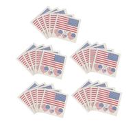 Ciieeo Stickers Washable and Removable 25pcs American Flag Temporary Tattoos Plastic Party Face Tattoos for Independence Day Decoration for Windows and Boxes