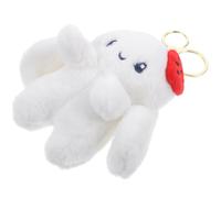 Ciieeo Strawberry Rabbit Plush Coin Purse Keyring Mini Storage Bag Decorative Change Pouch for Women Cute Fluffy Key Chain Accessory