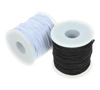 Ciieeo Stretchy Elastic Bracelet Cord Polyester Yarn 1.5mm Thick 2 Rolls and Elastic Rubber Thread Suitable for Adding Charms and Hand Chain for DIY Jewelry Making and Beading Crafts
