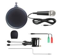 Ciieeo Studio Microphone Kit Condenser Microphone with Tripod Stand and Filter Black Plastic Metal Useful in Recording Convenient Recording Vocals on Your Phone While Going