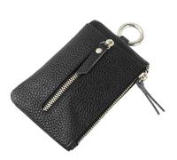 Ciieeo Stylish Ladies Leather Key Bag with Zipper and 6 Locks Design, Multifunctional Small Change Purse to Organize Keys and Changes, Compact Layer Leather Purse for Daily Use
