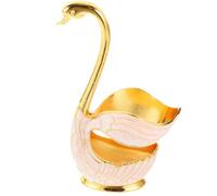 Ciieeo Swan Spoon Holder Fruit Spoon Holder Golden Swan Shape Fine Workmanship Convenient to Carry for Parties and Eating Dessert