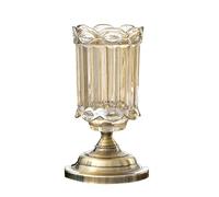 Ciieeo Tall Decorative Crystal Glass Vase Sage Green European Style Flower Holder for Home