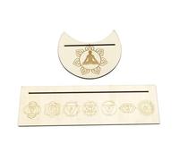 Ciieeo Tarot Shapes Card Wooden Holder Stand Moon Rectangular and Khaki Colour, Delicate and Unique Design, Card Display Organizer for Living Room Decor and Religious Sacrifice