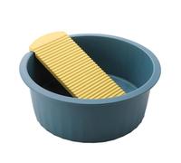 Ciieeo Thickened Large Blue Laundry Basin with Washboard, Plastic Wash Basin for Hand Washing Clothes, and Student Use, Household Laundry Cleaning Tub