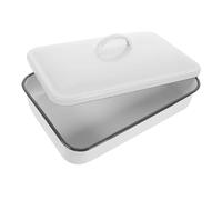 Ciieeo Thickened White Enamel Bake Pan Non Stick Heat Resistant Oven Tray Multifunctional Roasting Baking Dish for Home and Commercial Use Dishwasher Safe