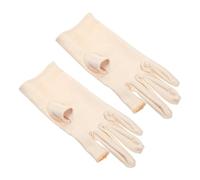 Ciieeo Thin Women’s Fingerless Anti-uv Manicure Gloves, Skin Color Short Beauty Salon Hand Protectors for Driving and Nail Art, Breathable Cloth Riding Gloves for Summer Sun Protection
