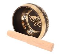 Ciieeo Tibetan Singing Bowl Set for Relaxation and Meditation with Wooden Mallet, Copper Material Unique Sound to Calm the Mind, Beautiful Handicraft Design for Home Yoga Practice