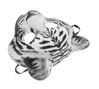 Ciieeo Tiger Mask for Adults White Eva Half Face Cosplay Mask with Comfortable Wear and Breathable Design for Masquerade and Photo Prop at Carnival Parties