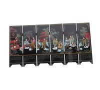 Ciieeo Traditional Chinese Art Panel Resin Folding Screen Decorative Divider for Home and Business Desk Display Compact Oriental Screen Decor with Confucius Sacred Scene Culture