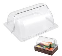 Ciieeo Transparent Acrylic Dessert Showcase Cover 13 Inch Rectangle Dust-Proof Food Display Case with Flip Lid for Cakes Pastries and Buffet Presentation