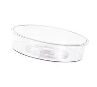Ciieeo Transparent Rotatable Makeup and Condiment Organizer Tray Turntable Storage Box for Kitchen and Bathroom Open Design for Easy Access and Multi-purpose Use Small Household Sundries