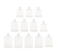 Ciieeo Travel Lotion Dispensing Bags 12Pcs, Portable Self-Supporting Suction Mouth Liquid Pouches for Cosmetics and Toiletries Storage, Leakproof 30Ml, 50Ml, 100Ml for Airport Liquid