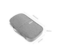 Ciieeo Travel Wallet Passport Holder Multi-Function Waterproof Document Organizer Portable Cards Holder for Family Travel, Grey Compact Passport Case with Data Cable Storage Random Style