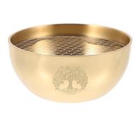 Ciieeo Tree of Life Brass Bowl Holy Bowl Worship Offering with Net for Altar or Ritual Use Incense Offerings Water Smudging