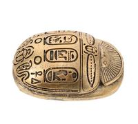 Ciieeo Unique Egyptian Scarab Beetle Amulet Figurine, Golden Scarab Sculpture for Home Protection, Resin Egyptian Figurine, 8.3X5.5X3cm