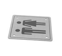 Ciieeo Unisex Stainless Steel Lavatory Door Sign Gender Inclusive Bathroom Door Marker Restroom Sign for Businesses Restaurants and Public Facilities
