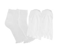 Ciieeo UV Protection Socks for Manicures and Home Pedicure, Quick Slip-on Design, Comfortable White Cloth Foot Covers, 2 Pairs No Show Flat Mouth Socks for Nail Artists and Clients