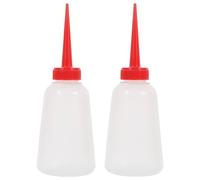 Ciieeo Versatile Oil Dispenser Bottles 2pcs Plastic with Red Needle Tips for Machine Oil Use in Embroidery and Flatbed Sewing Machines