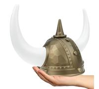 Ciieeo Viking Helmet with Ox Horns Comfortable Rome Warrior Hat for Carnival and Masquerade