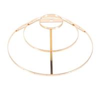 Ciieeo Vintage 3-Tier Metal Wire Lamp Shade Ring, 25cm Diameter Gold Lamp Fix Ring with Perforated Iron Frame for DIY Pendant Lighting and Lampshade Holder