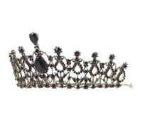 Ciieeo Vintage Baroque Black Bridal Crown, Elegant Women’s Party Tiara Headpiece for Wedding, 18th Birthday Queen Hair Accessory
