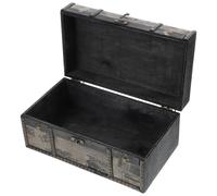 Ciieeo Vintage British Style Wooden Treasure Chest Box Elegant Jewelry Storage Organizer for Keepsakes Documents Trinkets Decorative Photo Storage for Home Office