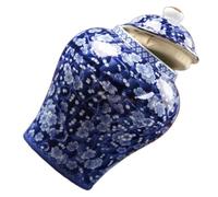 Ciieeo Vintage Ceramic Tea Jar with Sealed Lid Multi Function Blue and White Porcelain Tea Canister Kitchen Airtight Container for Dry Food and Desktop Decoration