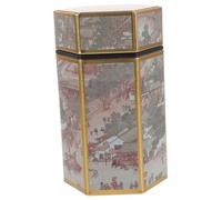 Ciieeo Vintage Chinese Style Airtight Tea Tinplate Canister for Loose Tea Storage for Kitchen Office Home Candy Sugar and Beans