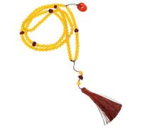 Ciieeo Vintage Chinese Style Tassel Necklace for Women with Long Flexible Bead Chain, Glass and Resin Materials, for Daily Attire and Traditional Cheongsam or Hanfu Outfits