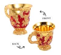 Ciieeo Vintage Embossed Metal Wine Goblet Break-Resistant Mini European Style Cup for Whiskey Liqueur and Sake Home Bar and Camping Drinkware with Artistic Pattern