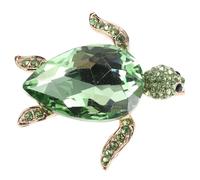 Ciieeo Vintage Emerald Turtle Brooch Pin Marine Animal Lapel Accessory for Women and Men Featuring Rhinestone and Alloy Material, Versatile Styling for Jackets and Scarves