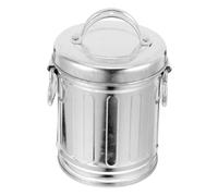 Ciieeo Vintage Galvanized Iron Bucket Ashtray with Lid Small Desk Trash Can for Bedside Home Office Kitchen Multi Functional Compact Storage and Decorative Pail