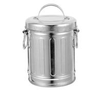 Ciieeo Vintage Galvanized Metal Ashtray Bucket with Lid Small Desktop Ashtray Box Large Capacity Iron Bucket for Cigarette Butts Home Office Kitchen Decor