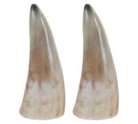 Ciieeo Vintage Horn Wine Glass Set, 2pcs Natural Ox Horn Drinking Cups for Coffee Beer and Wine, Unique OX-Horn Ornament Art for Home Decor, 13.5x6.5cm