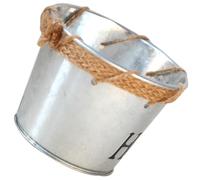 Ciieeo Vintage Iron Flower Bucket Planter with Jute Rope, Small Rustic Metal Decorative Flower Pot for Indoor and Outdoor Garden, Floral Arrangement Container for Home and Patio Decor