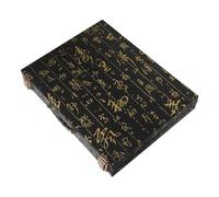 Ciieeo Vintage mahjong tiles Wooden Mahjong Storage Box Large Storage Capacity Organizer Case with Elegant Print Design and Portable Design for Chinese Mahjong Tiles